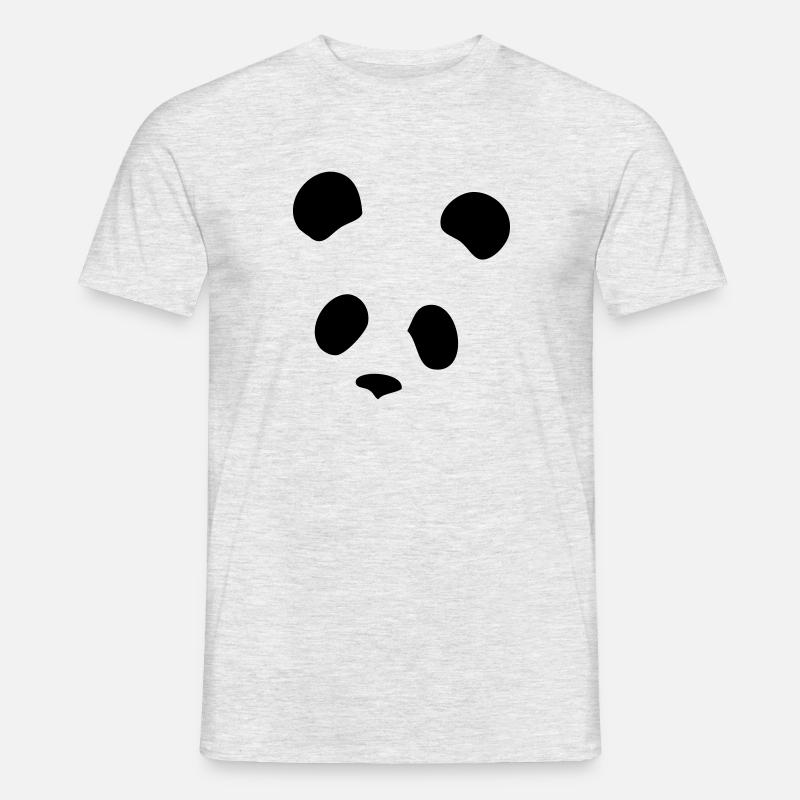 Panda - Männer T-Shirt - Grau meliert
