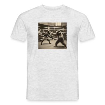 Waschbär / Tier / Foto / Wild / lustig / Räuber - Männer T-Shirt - Grau meliert - Vorne - AI Model Male 178 dark (178cm)