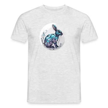 Tier in Seifenblase / kindlich / niedlich / Hase - Männer T-Shirt - Grau meliert - Vorne - AI Model Male 178 dark (178cm)