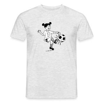 american football soccer football ball goalkeeper6 - Men's T-Shirt - heather grey - Front - AI Model Male 178 dark (178cm)