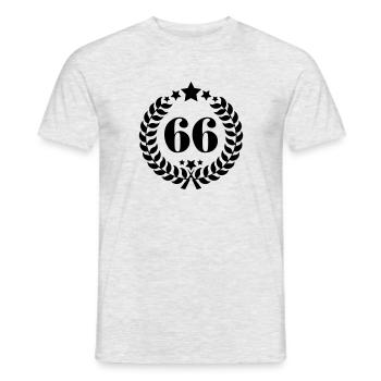 66th birthday wreath number 66 vintage age - Men's T-Shirt - heather grey - Front - AI Model Male 178 dark (178cm)