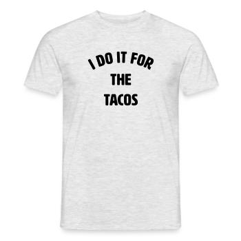 I do it for the tacos sport Gym Fitness Shirt - Männer T-Shirt - Grau meliert - Vorne - AI Model Male 178 dark (178cm)