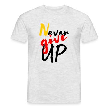 ne jamais abandonner never give up idée cadeau blc - T-shirt homme - gris chiné - Devant - AI Model Male 178 dark (178cm)