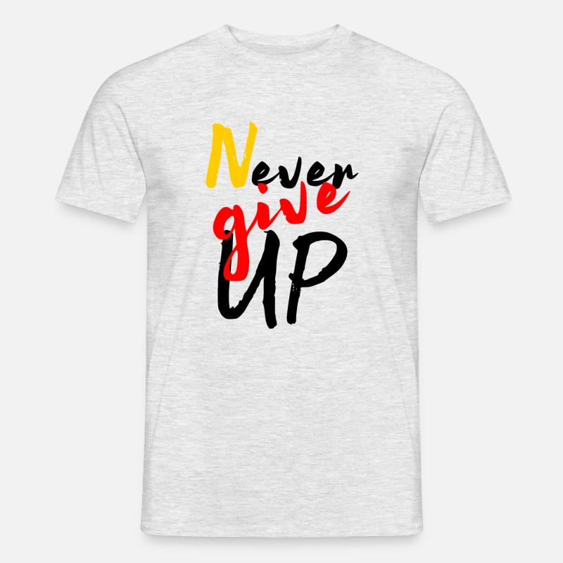 Gib niemals auf Gib niemals auf BLC-Geschenkidee - Männer T-Shirt - Grau meliert