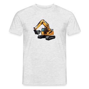 Bagger / Baustelle / Maschine /graben / Schaufel - Männer T-Shirt - Grau meliert - Vorne - AI Model Male 178 dark (178cm)