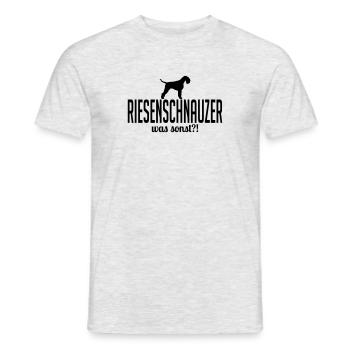 RIESENSCHNAUZER was sonst Hundespruch Wilsigns - Männer T-Shirt - Grau meliert - Vorne - AI Model Male 178 dark (178cm)
