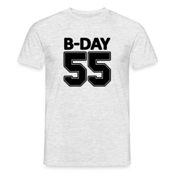 Nummer 55 / 55. Geburtstag Schnapszahl Trikot - Männer T-Shirt - Grau meliert - Vorne - AI Model Male 178 dark (178cm)