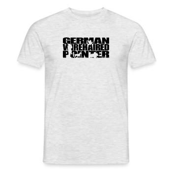 GERMAN WIREHAIRED POINTER Jagdhunde Jagd Wilsigns - Männer T-Shirt - Grau meliert - Vorne - AI Model Male 178 dark (178cm)