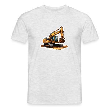 Bagger / Baustelle / Maschine /graben / Schaufel - Männer T-Shirt - Grau meliert - Vorne - AI Model Male 178 dark (178cm)