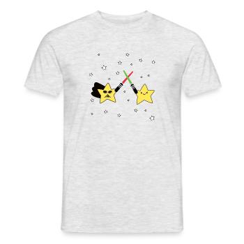 Stars Battle - Männer T-Shirt - Grau meliert - Vorne - AI Model Male 178 dark (178cm)