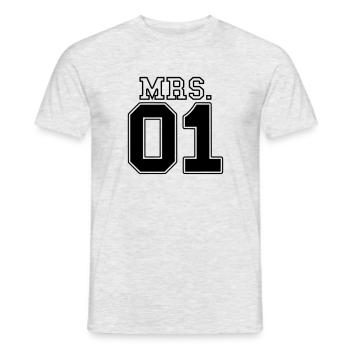 MRS. 01 Mr & Mrs paire JGA PartnerLook partie 2 paires - T-shirt homme - gris chiné - Devant - AI Model Male 178 dark (178cm)