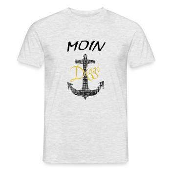 Moin Diggi - Männer T-Shirt - Grau meliert - Vorne - AI Model Male 178 dark (178cm)