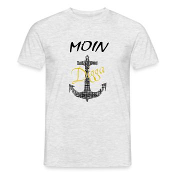 Anker Moin Digga - Männer T-Shirt - Grau meliert - Vorne - AI Model Male 178 dark (178cm)