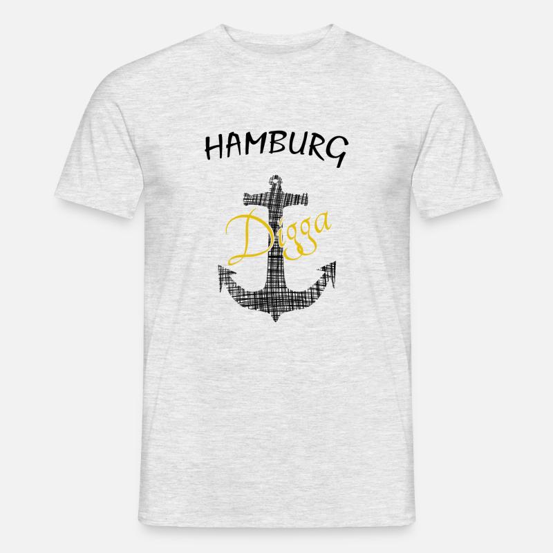 Anker Hamburg Digga - Männer T-Shirt - Grau meliert
