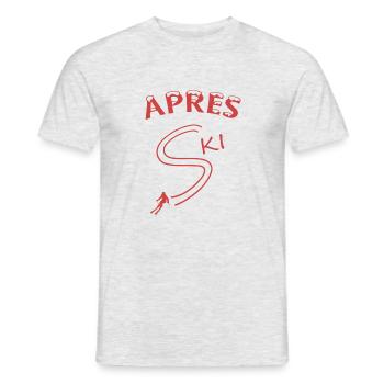 Apres Ski Skilehrer Pistensau Skihase Geschenk - Männer T-Shirt - Grau meliert - Vorne - AI Model Male 178 dark (178cm)