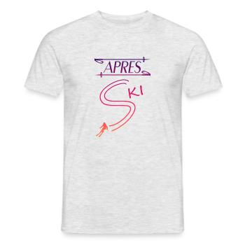 Apres Ski Pistensau Skihase Geschenk - Männer T-Shirt - Grau meliert - Vorne - AI Model Male 178 dark (178cm)
