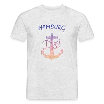 Anker Hamburg Diggi - Männer T-Shirt - Grau meliert - Vorne - AI Model Male 178 dark (178cm)