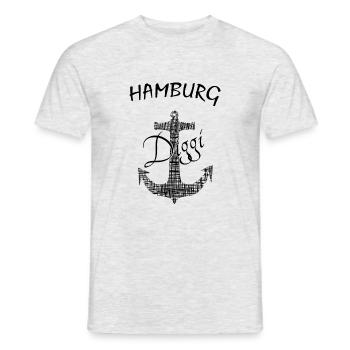 Hamburg Diggi - Männer T-Shirt - Grau meliert - Vorne - AI Model Male 178 dark (178cm)