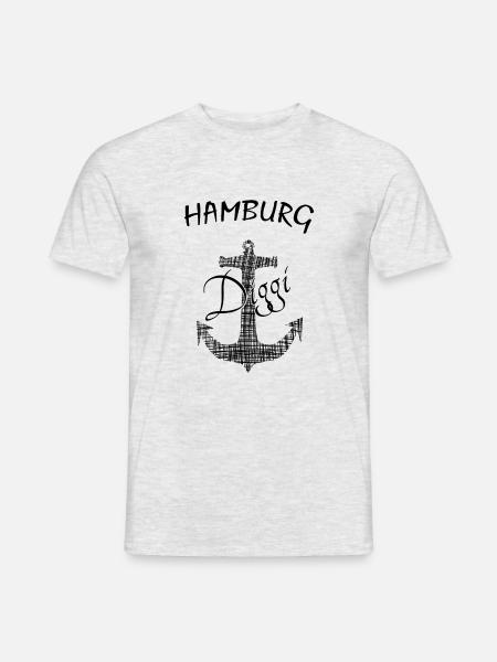 Hamburg Diggi - Männer T-Shirt - Grau meliert