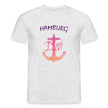 Hamburg - Männer T-Shirt - Grau meliert - Vorne - AI Model Male 178 dark (178cm)