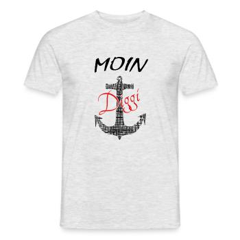 Anker Moin Diggi - Männer T-Shirt - Grau meliert - Vorne - AI Model Male 178 dark (178cm)