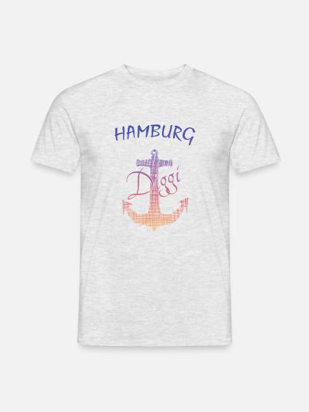 Hamburg Diggi - Männer T-Shirt - Grau meliert