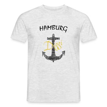 Hamburg, cooles Design für alle Hamburger - Männer T-Shirt - Grau meliert - Vorne - AI Model Male 178 dark (178cm)
