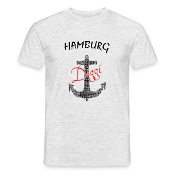 Hamburg Diggi - Männer T-Shirt - Grau meliert - Vorne - AI Model Male 178 dark (178cm)