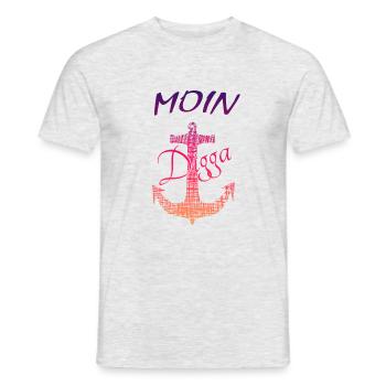 Anker Moin Digga - Männer T-Shirt - Grau meliert - Vorne - AI Model Male 178 dark (178cm)