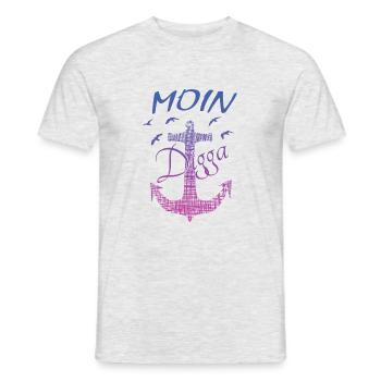 MOIN - Männer T-Shirt - Grau meliert - Vorne - AI Model Male 178 dark (178cm)