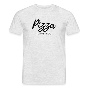 Pizza I Love You – Fun & Playful Food Quote Design - Men's T-Shirt - heather grey - Front - AI Model Male 178 dark (178cm)