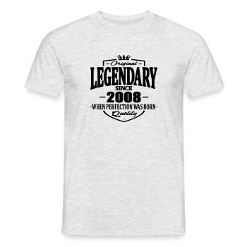 Legendary since 2008 - Men's T-Shirt - heather grey - Front - AI Model Male 178 dark (178cm)