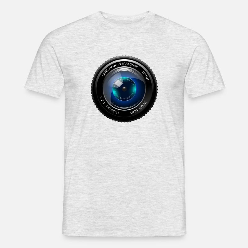 Kamera Linse - Männer T-Shirt - Grau meliert