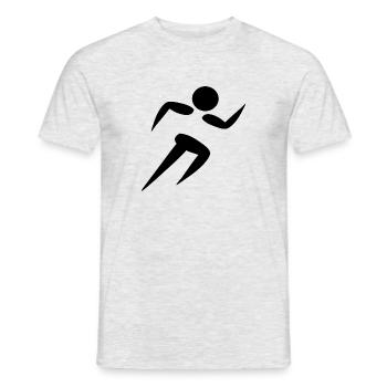 running running runner sprinter sprint silhouette - Men's T-Shirt - heather grey - Front - AI Model Male 178 dark (178cm)