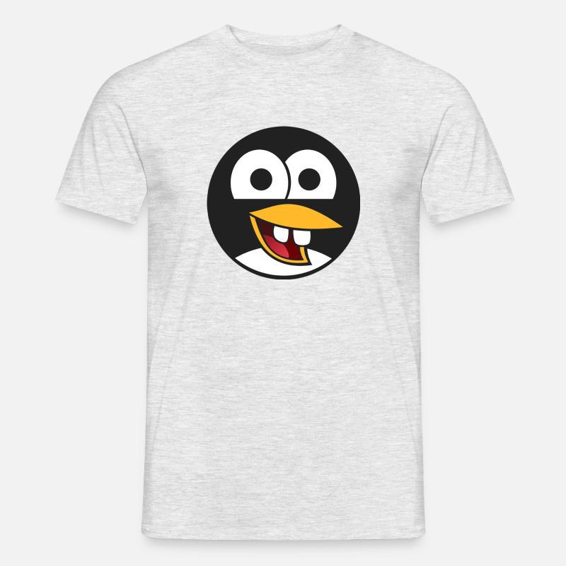 Pinguin - Männer T-Shirt - Grau meliert