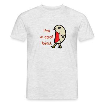 I´m a cool bird Vogel Geschenk Singvogel Haustier - Männer T-Shirt - Grau meliert - Vorne - AI Model Male 178 dark (178cm)