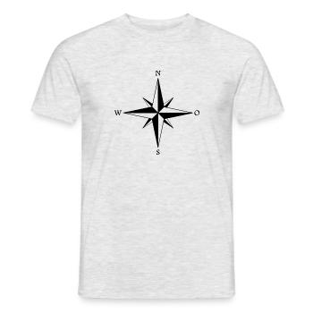 compass - Men's T-Shirt - heather grey - Front - AI Model Male 178 dark (178cm)