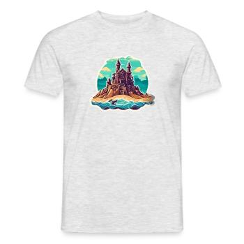 Sandcastle / Building / Playing / Castle / Holiday - Men's T-Shirt - heather grey - Front - AI Model Male 178 dark (178cm)
