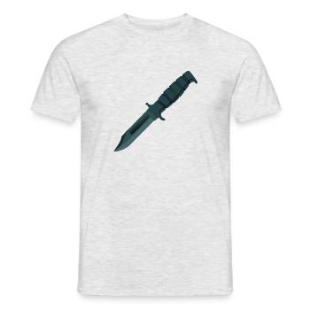 Messer - Männer T-Shirt - Grau meliert - Vorne - AI Model Male 178 dark (178cm)