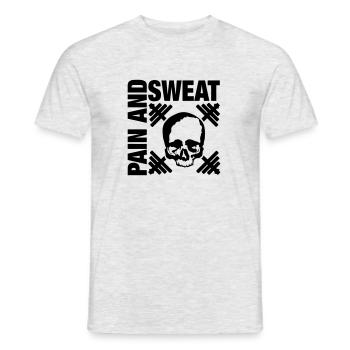 bodybuilding / pain and sweat - Männer T-Shirt - Grau meliert - Vorne - AI Model Male 178 dark (178cm)
