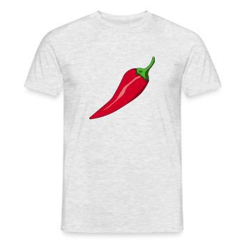 paprika chilli chili pepper citrus veggie vegetable - Men's T-Shirt - heather grey - Front - AI Model Male 178 dark (178cm)