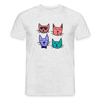 Bunte Katzen - Männer T-Shirt - Grau meliert - Vorne - AI Model Male 178 dark (178cm)