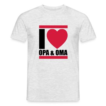 i love oma & opa - Men's T-Shirt - heather grey - Front - AI Model Male 178 dark (178cm)