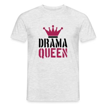 stempel drama queen cool frau prinzessin weiblich - Männer T-Shirt - Grau meliert - Vorne - AI Model Male 178 dark (178cm)