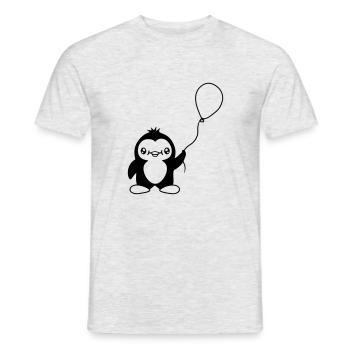 Ballon Enfant Pingouin - T-shirt homme - gris chiné - Devant - AI Model Male 178 dark (178cm)