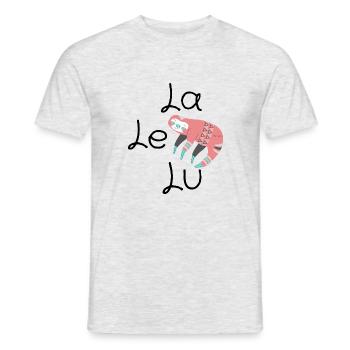 Schlafshirt Faultier Nachthemd Pyjama Rosa - Männer T-Shirt - Grau meliert - Vorne - AI Model Male 178 dark (178cm)
