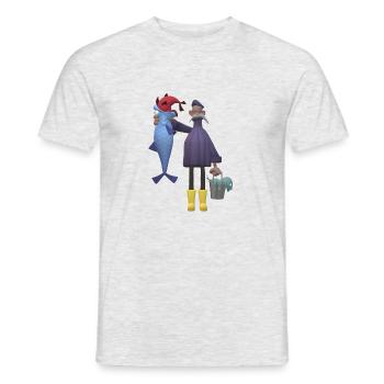 Fishing Angler Fisherman Fish Funny - Men's T-Shirt - heather grey - Front - AI Model Male 178 dark (178cm)