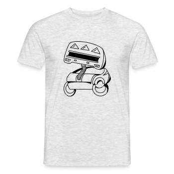 Robot satellite - T-shirt homme - gris chiné - Devant - AI Model Male 178 dark (178cm)