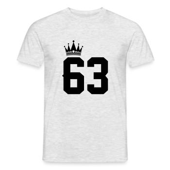 63 - Männer T-Shirt - Grau meliert - Vorne - AI Model Male 178 dark (178cm)