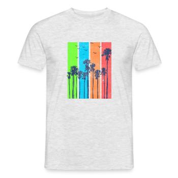 Palimers Colotiers summer beach - Men's T-Shirt - heather grey - Front - AI Model Male 178 dark (178cm)